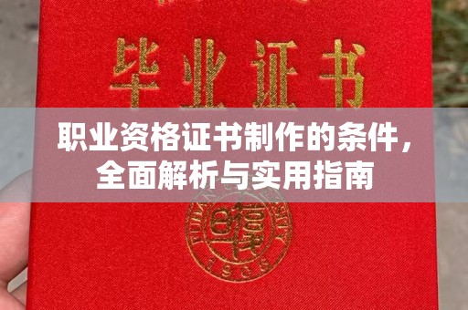 民众职业资格证书制作的条件，全面解析与实用指南