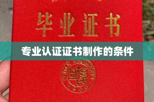 民众专业认证证书制作的条件