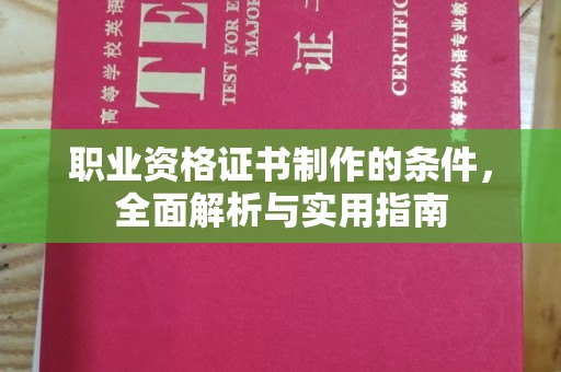 民众职业资格证书制作的条件，全面解析与实用指南